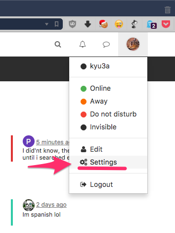 Vivaldi公式フォーラムの日本語化 - 2(『Settings』を選択)