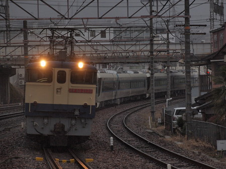 EF65 東武500系甲種 東海道本線石山駅01