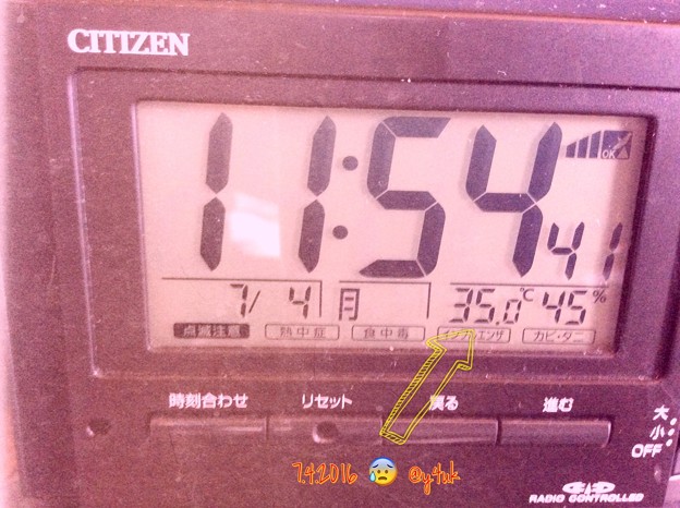 35℃ 45％ 11:54am ～午前中から猛暑