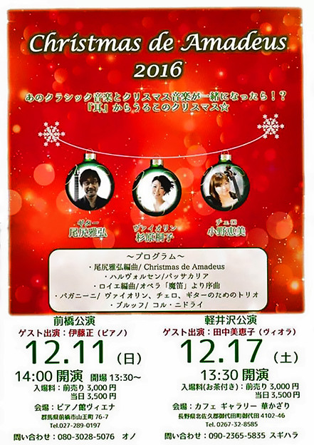 杉原桐子 小野恵美 尾尻雅弘 クリスマス de アマデウス 2016