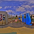 静岡鉄道静岡清水線 入江岡駅ホーム 360度パノラマ写真 HDR