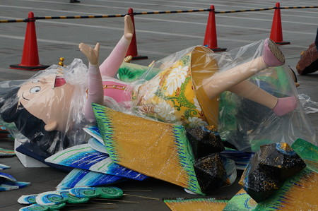【2014年6月24日撮影】博多祇園山笠 飾り山笠 博多駅 2014年 飾り付けの様子 (9)
