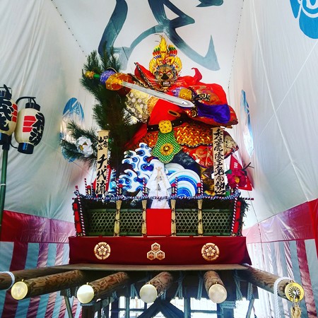 博多祇園山笠 2016年 千代流 舁き山 秀麗陵王鬼面勲160707