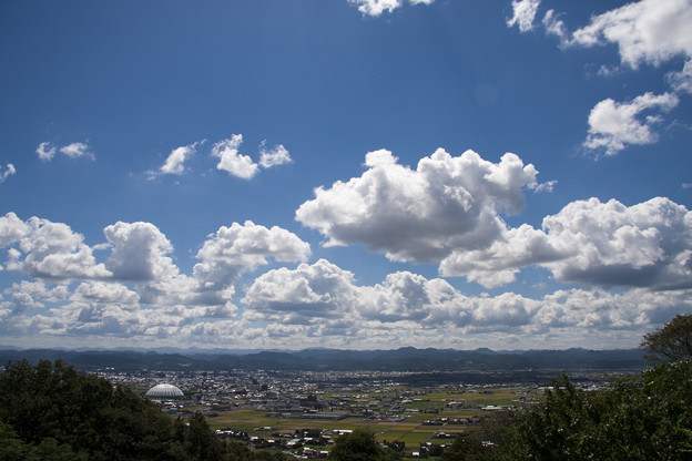 北山中腹より出雲を望む