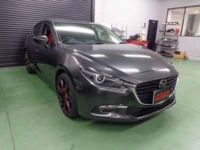 アクセラ　新潟県　エンジンスターター取付　スピーカー取付