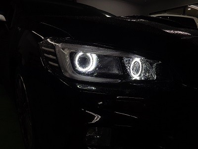 レヴォーグＳＴＩ　神奈川県　ヘッドライト加工　イカリング加工