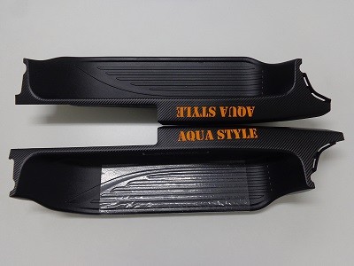 アルファード・ヴェルファイア３０系専用　傷防止シート　ステップパネル　ロゴ有り　オレンジ