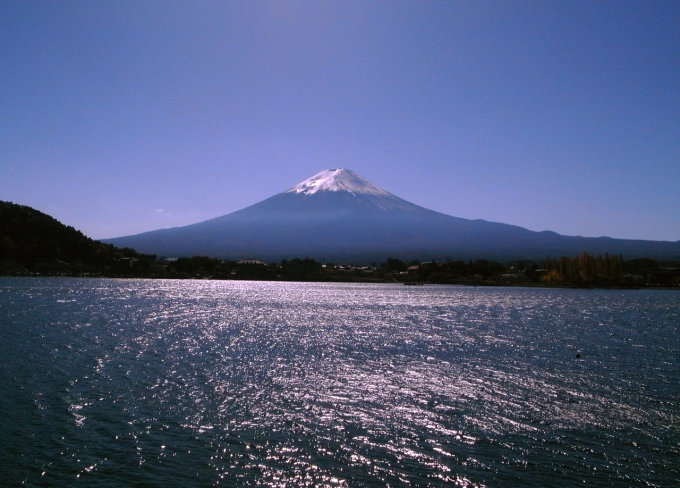 河口湖から見る富士山