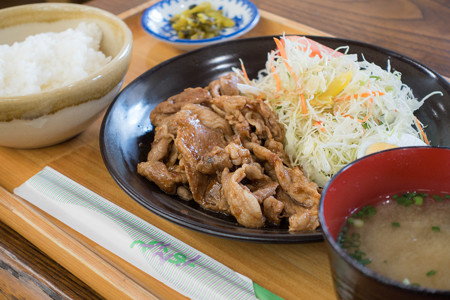 生姜焼き定食(道の駅・湯の川【島根】)