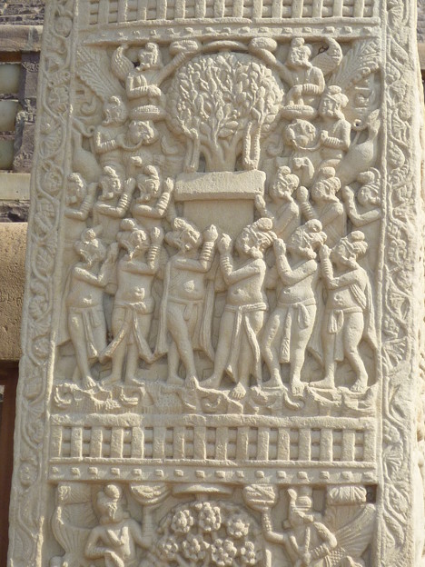 菩提樹の浮彫～仏教彫刻Symbol of Buddha :Bo-Tree relief
